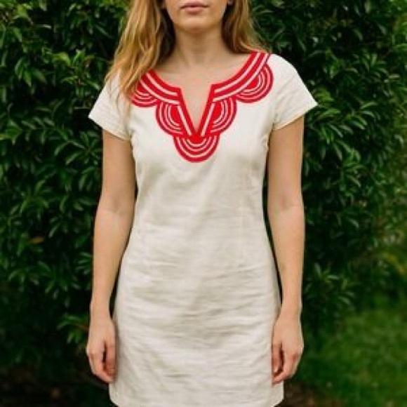 Boden Dresses & Skirts - Boden linen embroidered sheath dress